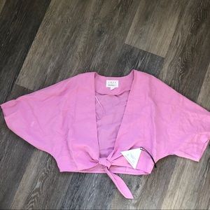 Lost + Wander GUAVA Pink tie crop top